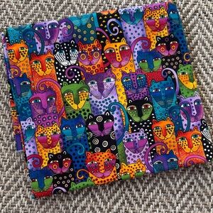 Laurel Burch Colorful Cat Fabric, 2 yards - Multicolor